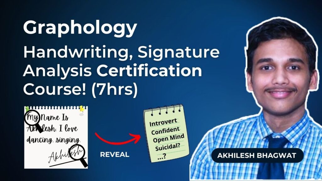 This is a udemy course on Graphology handwriting, signature analysis which includes handwriting as well as signature concepts