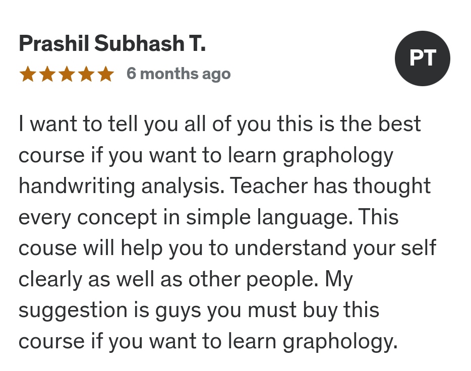 Review of handwriting analysis course