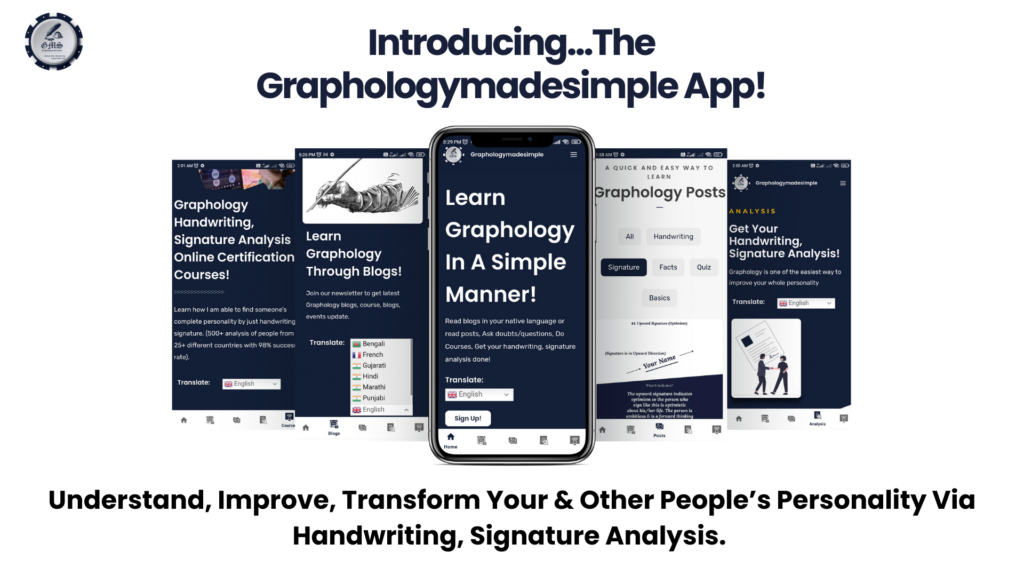This is a Graphology App from Graphologymadesimple. Learn handwriting, signature analysis here