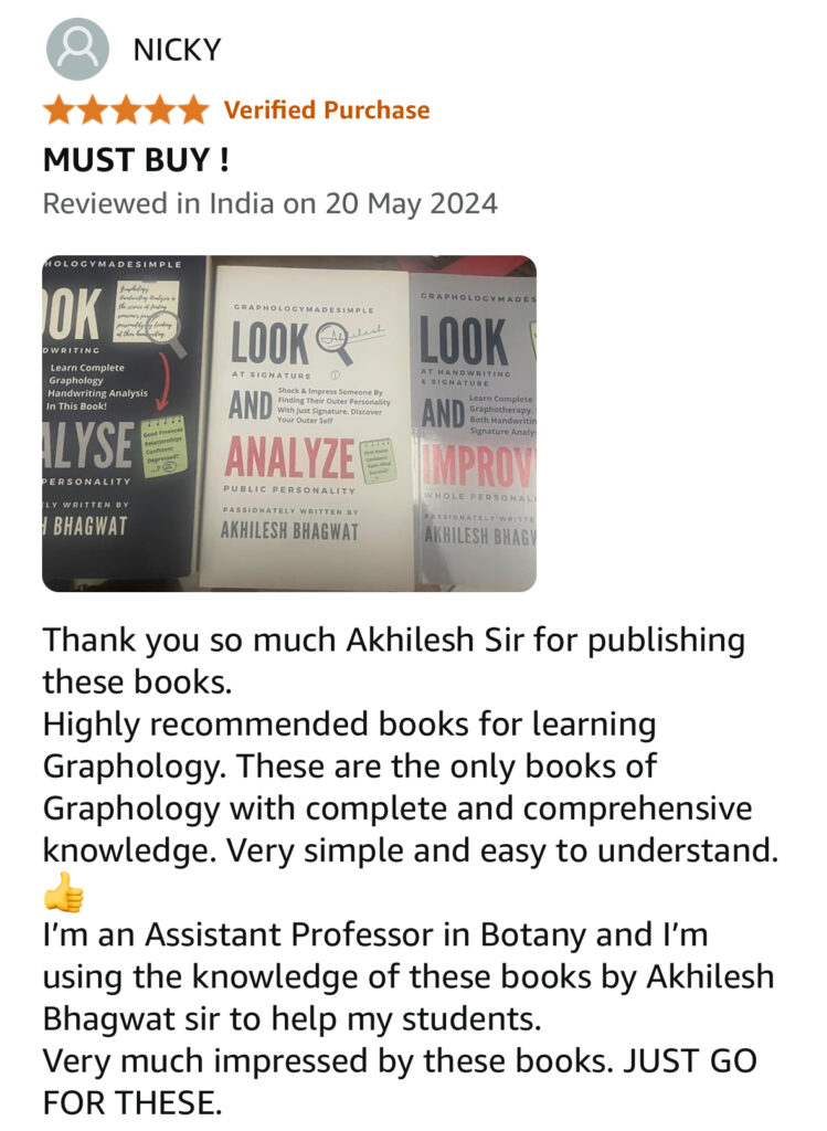 Graphology Handwriting Analysis book review on Amazon