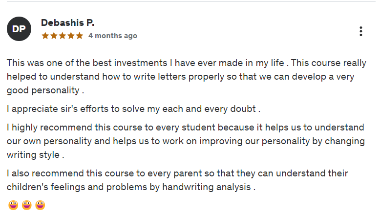 Graphology Graphotherapy online course reviews