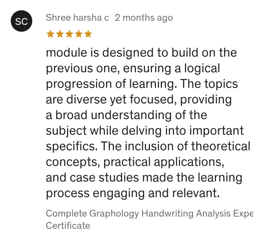 Graphology Handwriting Certification Course Review