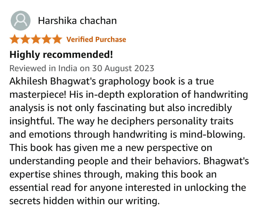 Graphology Handwriting analysis book by Akhilesh Bhagwat review