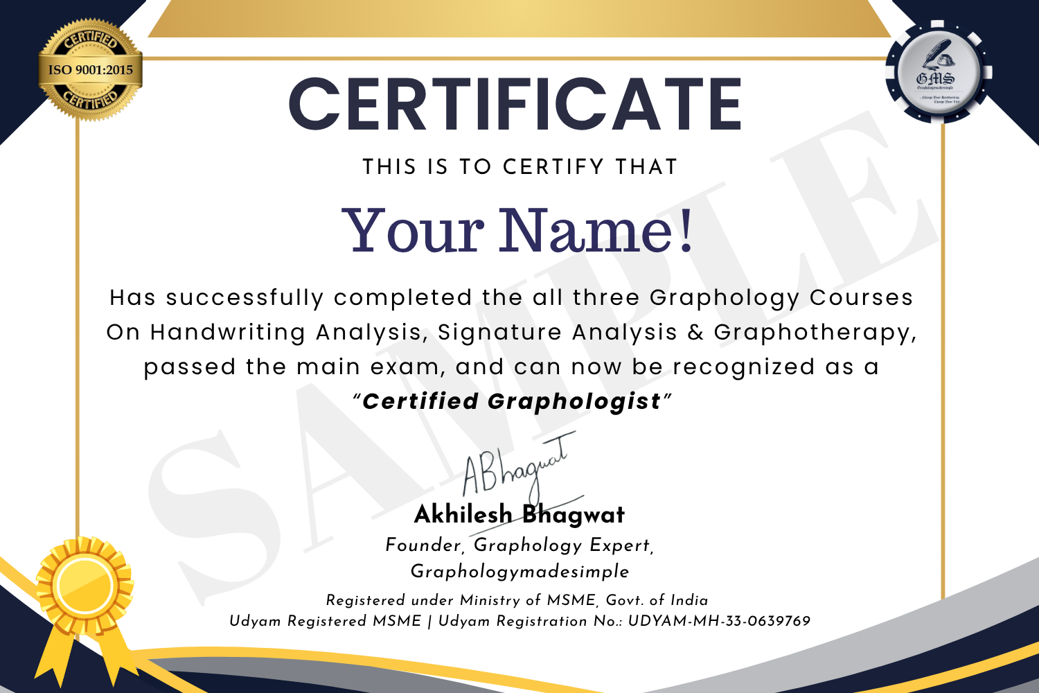 Graphology Handwriting Analysis, Signature Analysis, Graphotherapy Online Certification Exam