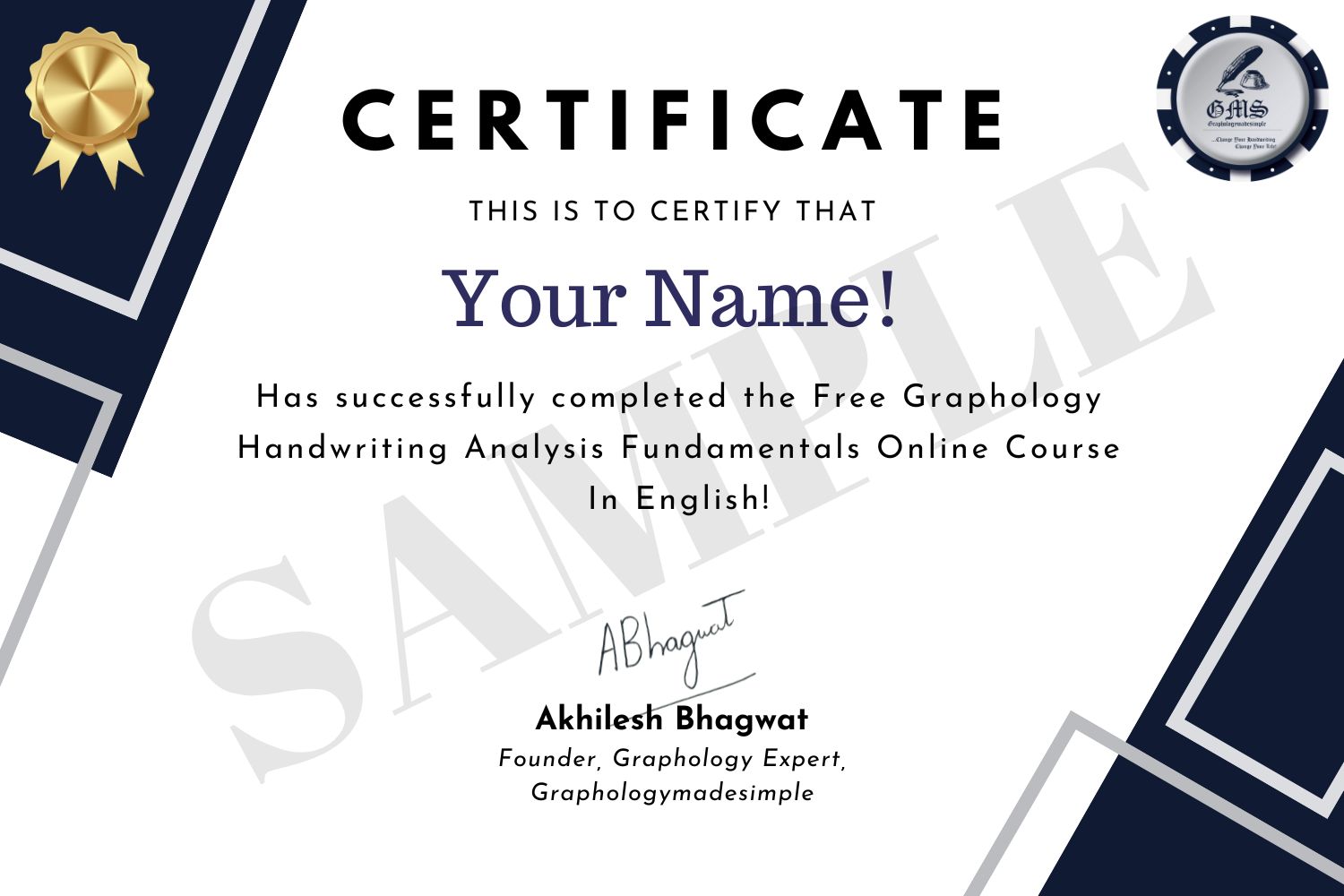 Free Graphology Handwriting Analysis Online Certification Course Sample